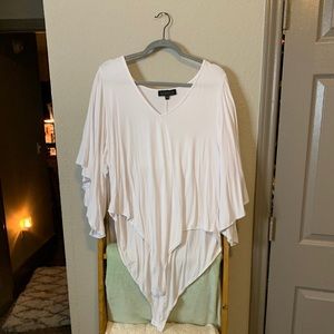 Worn Once Eloquii White Large Sleeve Bodysuit